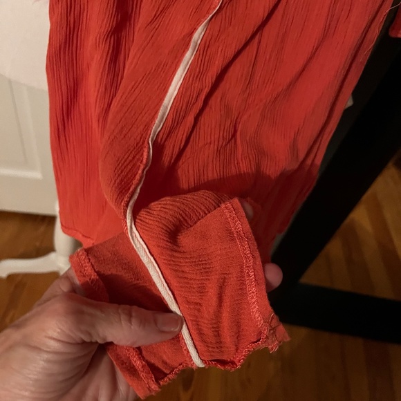 Burnt orange boho off/on shoulders romper - Picture 11 of 15